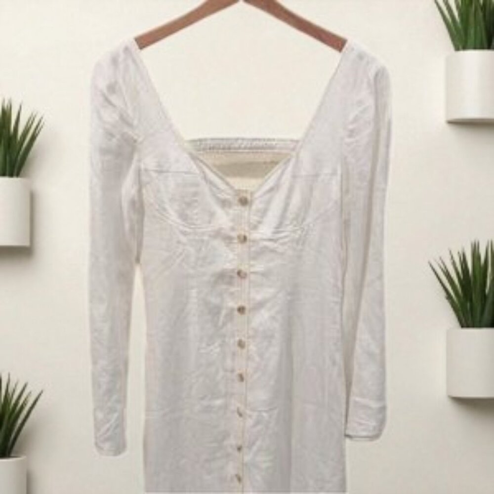 NWT Sancia Zande Linen Maxi Dress in White - Picture 5 of 7